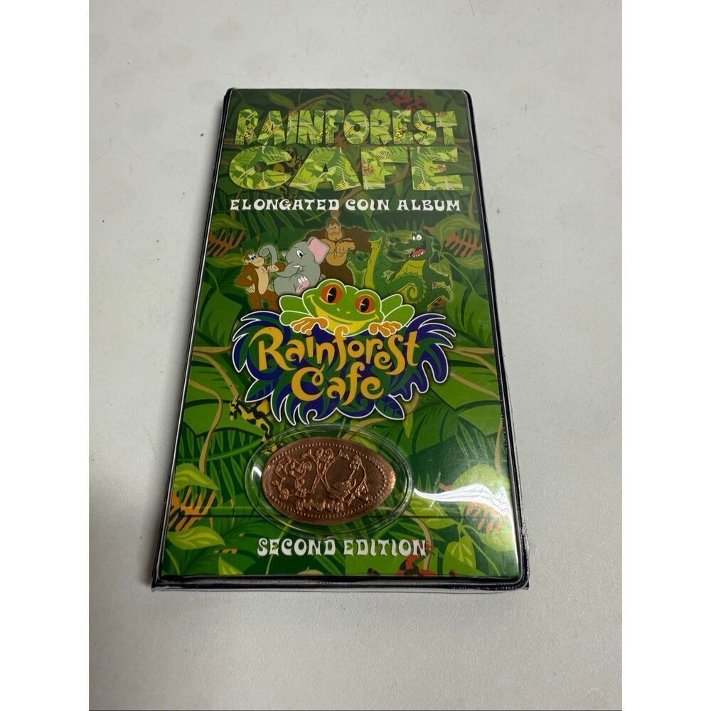 Rare Rainforest Cafe Pressed Penny/Quarter Green First Edition No Coins